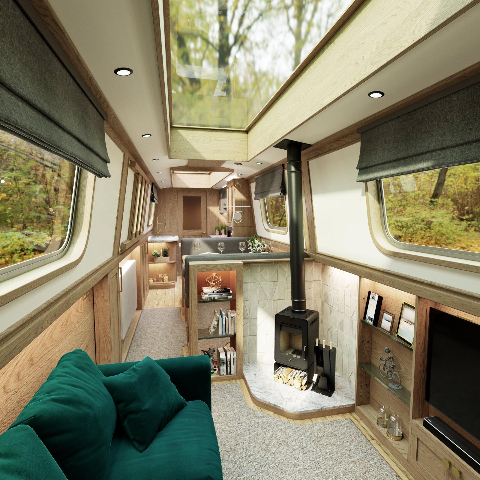 Oakums interior with fitted oak joinery